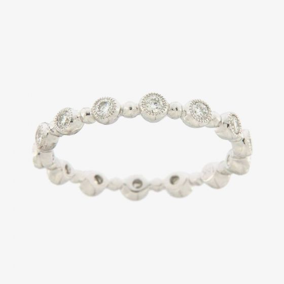 Ungar & Ungar 18ct White Gold & Diamond 0.40ct Beaded Full Eternity Ring 8WR10008DD