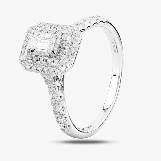18ct White Gold 1.00ct Diamond Halo Cluster Ring TH011627R