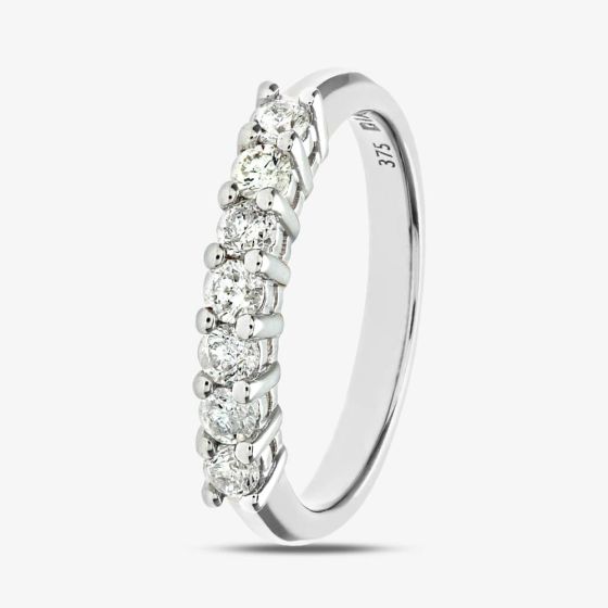 9ct White Gold 0.50ct Diamond Half Eternity Ring PR03645W