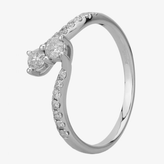 18ct White Gold 0.50ct Diamond Twin Twist Ring TH011729R