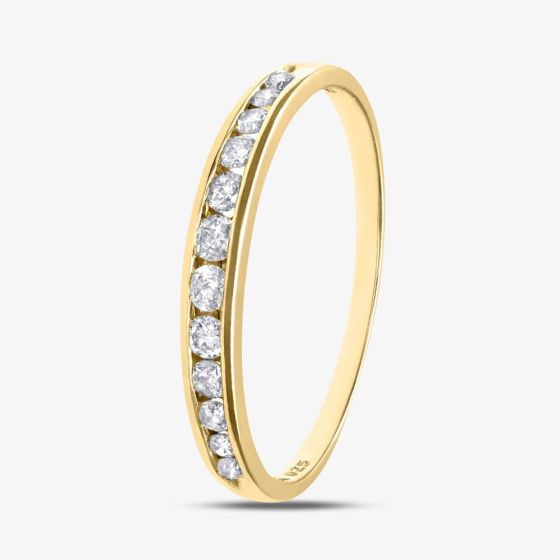 9ct Yellow Gold 0.25ct Graduating Diamond Half Eternity Ring PR04775Y
