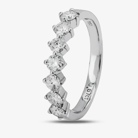 18ct White Gold Seven Stone Half Eternity Ring 18DR269/W