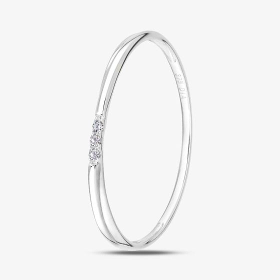 9ct White Gold 0.01ct Three Stone Diamond Ring PR12846W