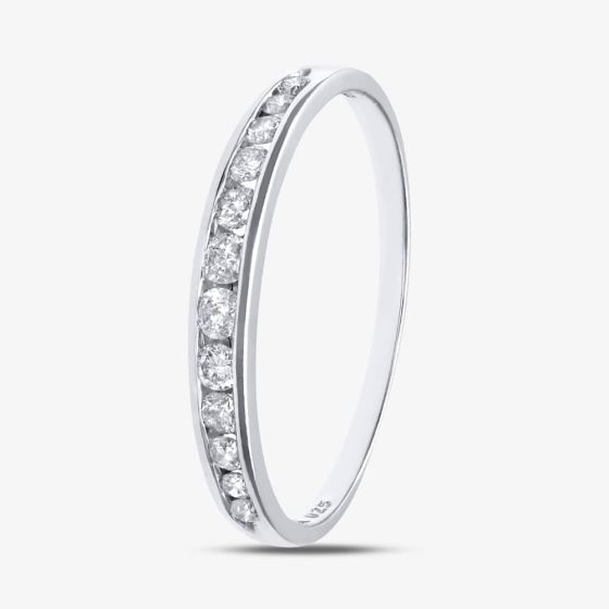 9ct White Gold 0.25ct Graduating Diamond Half Eternity Ring PR04775W