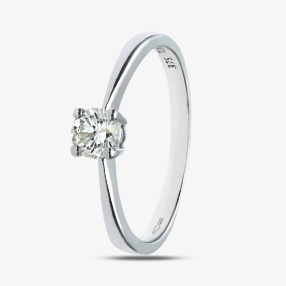 9ct White Gold 0.33ct Solitaire Diamond Ring PR04306W9JPK