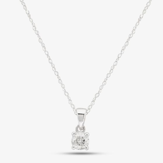 9ct White Gold 0.25ct Diamond Single Stone Necklace TH0121003