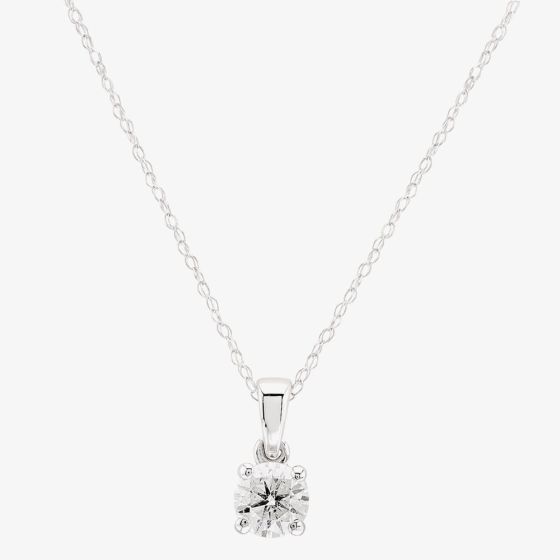 9ct White Gold 0.50ct Diamond Single Stone Necklace TH0121004