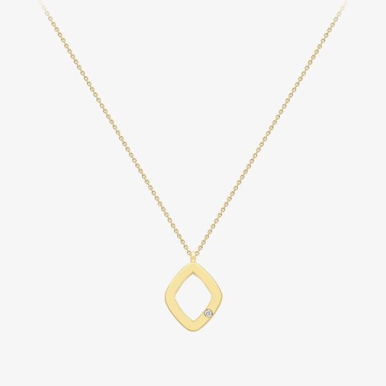 9ct Yellow Gold Diamond Open Diamond Necklace 12125147273