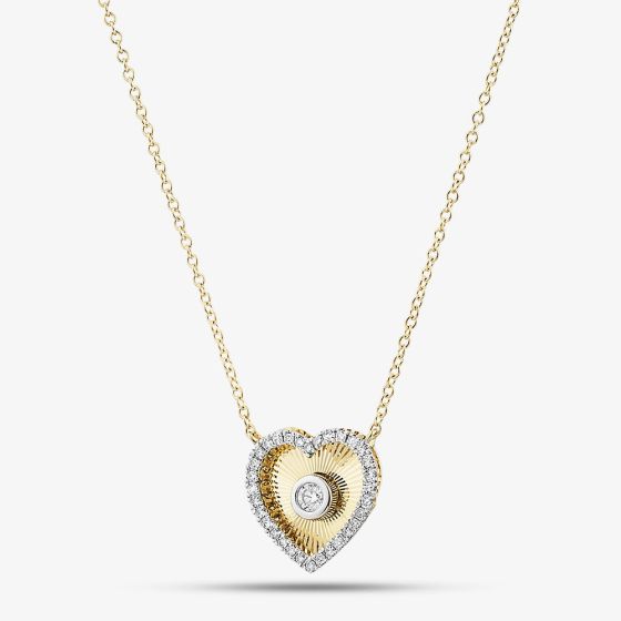 9ct Yellow Gold 0.20ct Diamond Heart Shaped Pendant THN48572-20SF (YG)