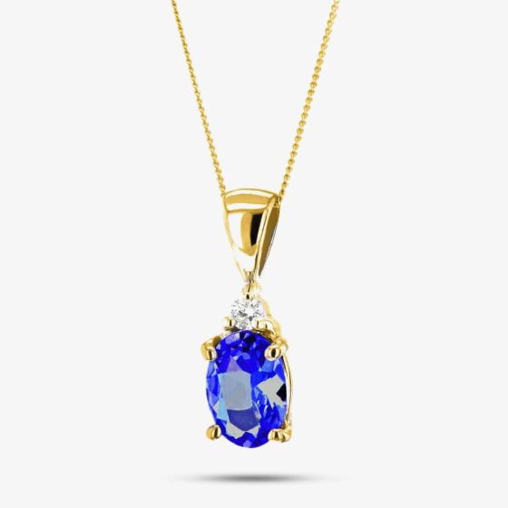 9ct Sapphire and Diamond Oval Pendant K40-9455-02