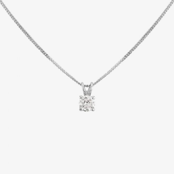 18ct White Gold 0.40ct Square Shaped Diamond Pendant NTP94D-18WG