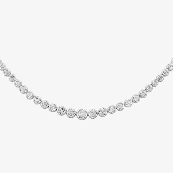 9ct White Gold 3.00ct Diamond Tennis Necklace TH0121859