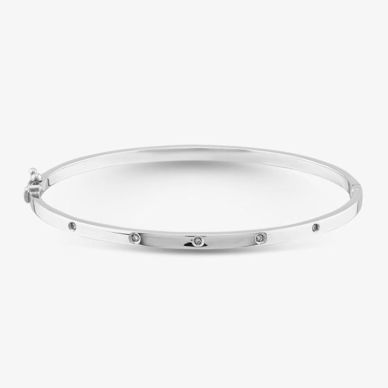 9ct Yellow Gold Five Diamond Bangle 9DBA101W