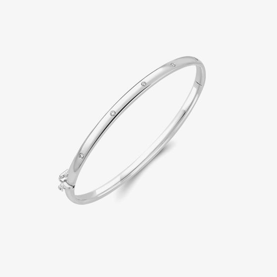 9ct White Gold Five Diamond Bangle 12225147259