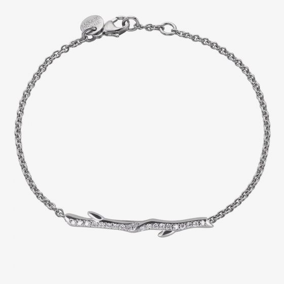 Shaun Leane Silver & Diamond 0.20ct Cherry Blossom Branch Bracelet CB024.SSWHBOS 