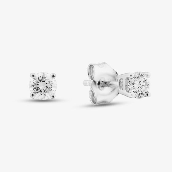9ct White Gold 0.33ct Round Cut Diamond Stud Earrings THE2534-33 (WG)