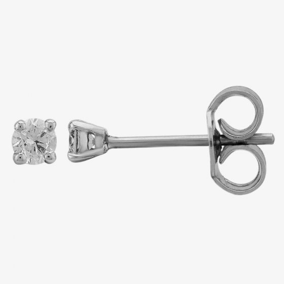 9ct White Gold 0.20ct Claw-set Diamond Stud Earrings 5035E/9W/DQ1020