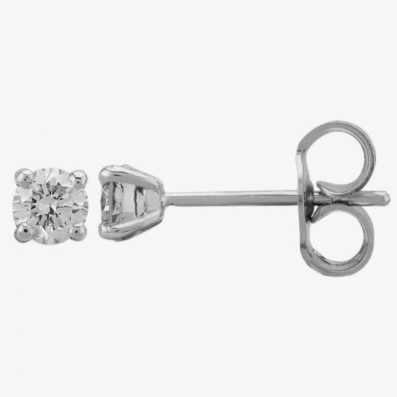 9ct White Gold 0.40ct Claw-set Diamond Stud Earrings 5035E/9W/DQ1040