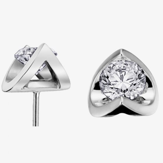 9ct White Gold 0.30ct Tension-set Diamond Stud Earrings E2038W/30-18