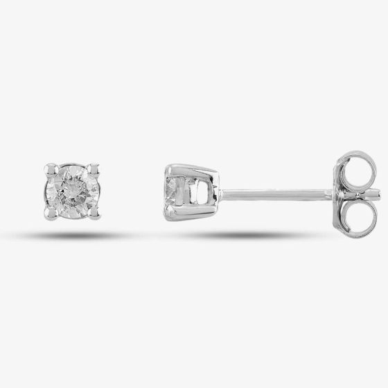9ct White Gold 0.20ct Four Claw Diamond Earrings TH0123509