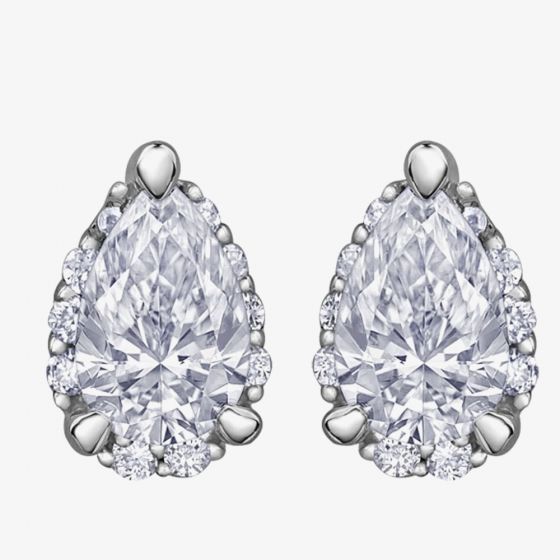 9ct White Gold 0.45ct Pear-cut Diamond Stud Earrings E3981W/45-9W