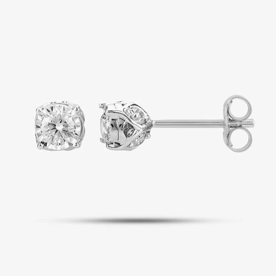 9ct White Gold 0.50ct Four Claw Diamond Stud Earrings TH0123554