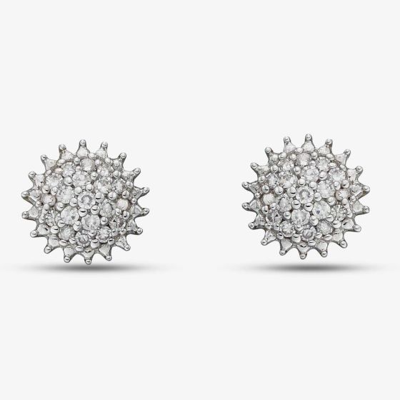9ct Yellow Gold 0.10ct Diamond Urchin Cluster Stud Earrings GE2382