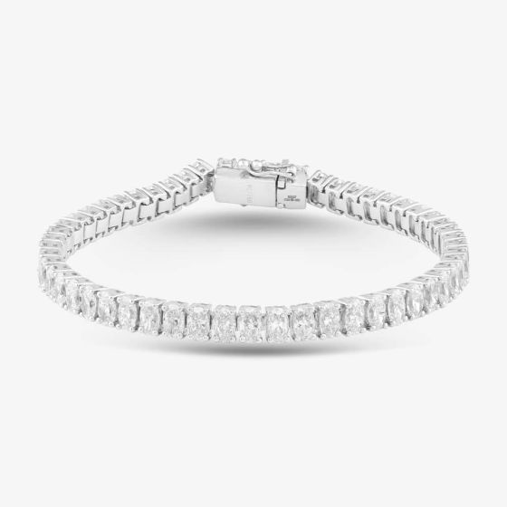 Platinum 12.01ct Oval Cut Diamond Tennis Bracelet 18056
