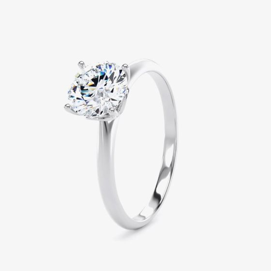 Platinum 0.33Ct Natural Diamond Ring RPP06-PT-.33-N