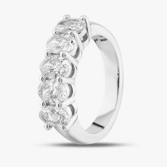 Platinum Certified 1.63ct Oval Cut Diamond Five Stone Ring RN11087