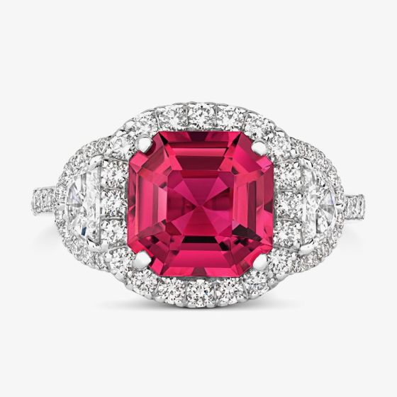 Tivon Platinum 2.93ct Pink Tourmaline & Diamond Cocktails & Champers Ring RWP-1703-PT