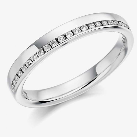 18ct White Gold Channel-set 0.12ct Diamond Half Eternity Ring HET1152 18W O