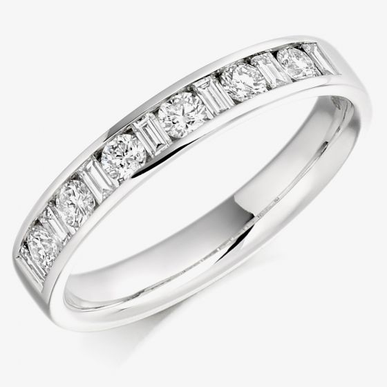 18ct White Gold 0.51ct Diamond Half Eternity Ring HET908 18W