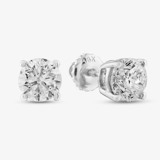 18ct White Gold 2.00ct Diamond Screw Back Stud Earrings TH013225114642