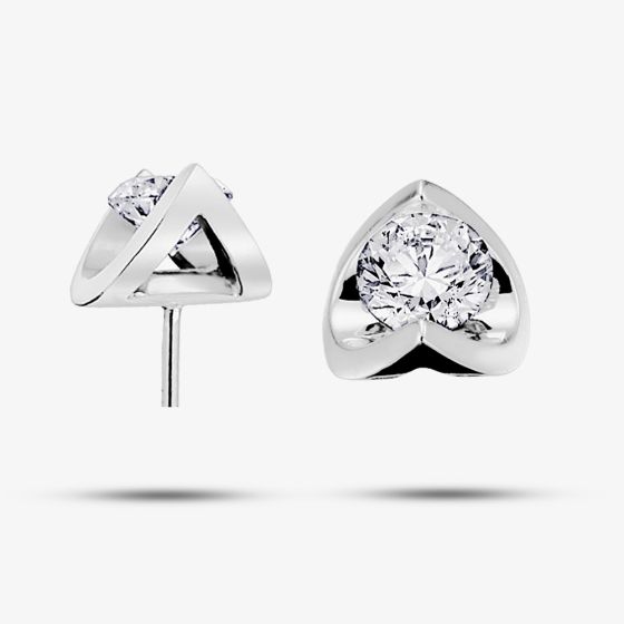 9ct White Gold 0.20ct Tension-set Diamond Stud Earrings E2038W/20-18