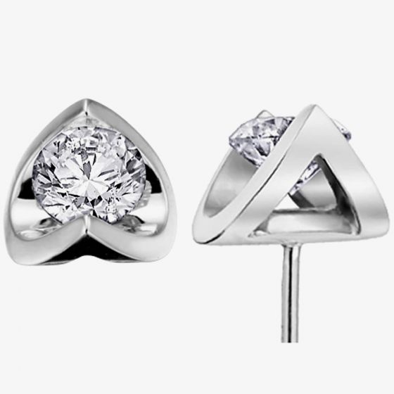 9ct White Gold 0.50ct Tension-set Diamond Stud Earrings E2038W/50-18