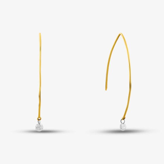 18ct Yellow Gold 0.26ct Brilliant Cut Diamond Threader Earrings NTE1040D-26-18YG