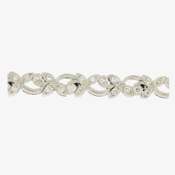 Ungar & Ungar 18ct White Gold & Diamond 0.33ct Fancy Leaf Bracelet 8WB123DD-19CM