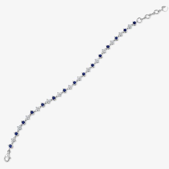 18ct White Gold Sapphire & Diamond Fancy Bracelet HSB1056(BS)