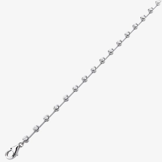 18ct White Gold 1.00ct Diamond Bar Bracelet HB008(1.00CT)WG