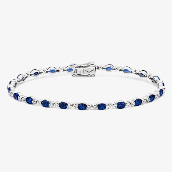 Tivon Heirloom 18ct White Gold Sapphire & Diamond Bracelet BW-0040-BS
