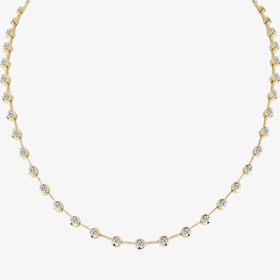 18ct Yellow Gold 2.00ct Diamond Bar Necklace HN013(2.00CT)YG