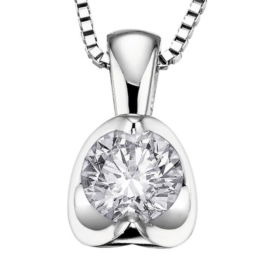 18ct White Gold 0.15ct Tension-set Diamond Pendant P2038W/15-18