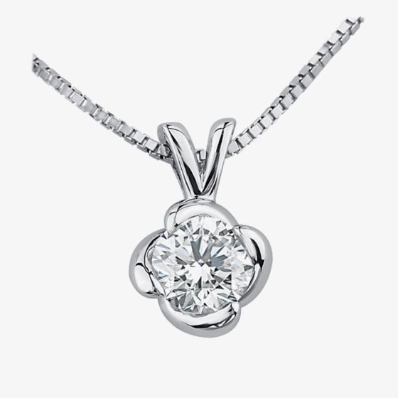 18ct White Gold 0.50ct Diamond Single Stone Necklace P2989W/50CX-18