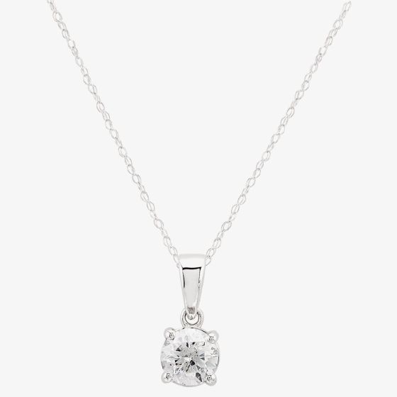 18ct White Gold 0.75ct Diamond Solitaire Pendant TH0134795