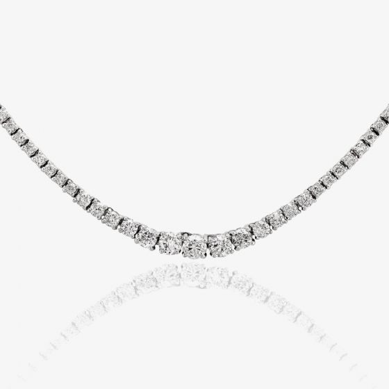 18ct White Gold 5.00ct Diamond Graduating Necklace TH0134810