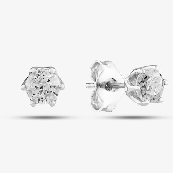 Platinum 0.80ct Brilliant Cut Diamond Stud Earrings 5639E/PL/QD80