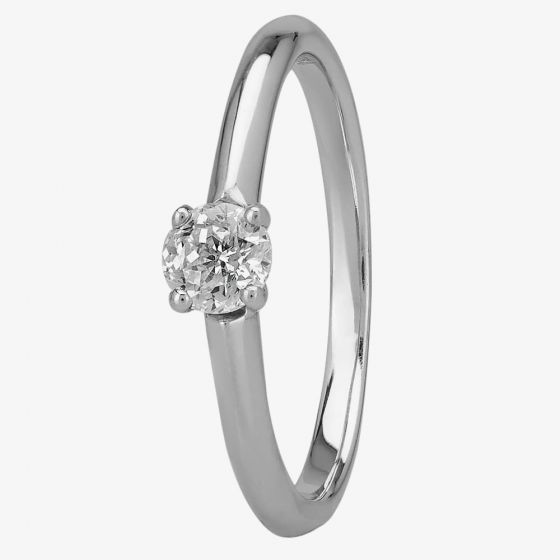 Mastercut Simplicity Four Claw 18ct White Gold 0.30ct Diamond Solitaire Ring C5RG001 030W