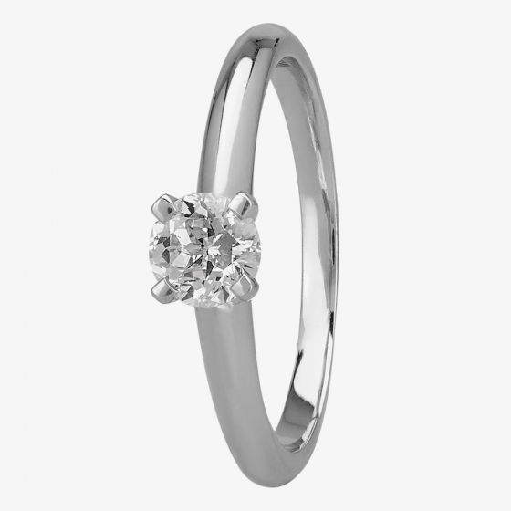 Mastercut Simplicity Four Claw 18ct White Gold 0.40ct Diamond Solitaire Ring C5RG001 040W