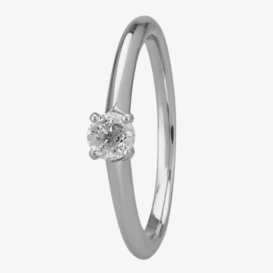 Mastercut Simplicity Four Claw 18ct White Gold 0.25ct Diamond Solitaire Ring C5RG001 025W